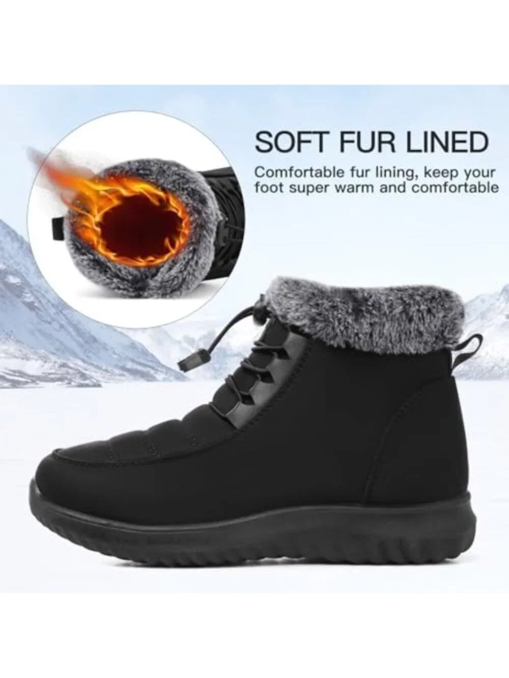 Cozy Winter Snow Boots for Women | Fur Lined Warm Ankle Booties, Perfect for